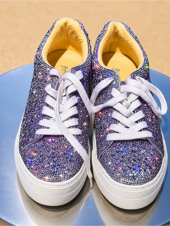 Betsey Johnson Shoes - Betsy Johnson Sydny Sneaker Shoe Rhinestone Silver Thick White Platform 9M